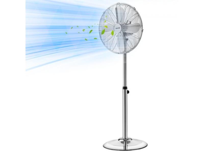 High Velocity Pedestal Fan - 16 in. - 1450 CFM - 75 Deg Oscillating - 3-Speed Adjustable Height for Commercial - Garage - Workshop & Home - Silver