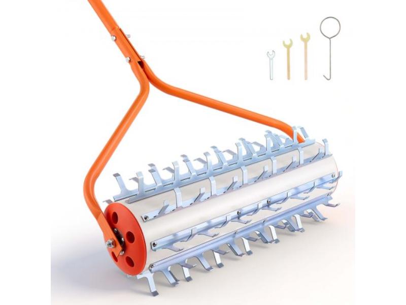 Lake Weed Roller - 12 ft. Weed Removal Tool - Muck Razer Aquatic Tiller - Rid Roots & Muck - 9 Galvanized Iron Blades - 3 Aluminum Handles