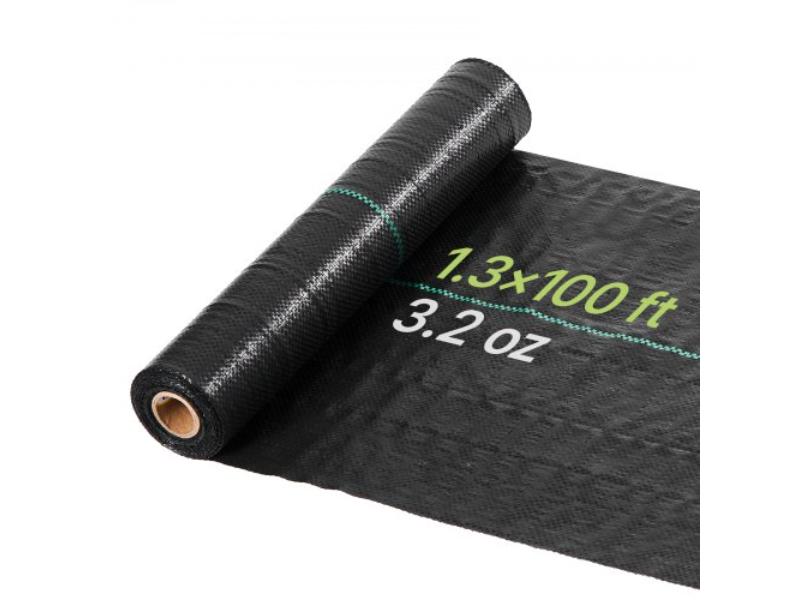 JBXBZ13100FTMCPP2001V0 Weed Barrier Fabric - Heavy Duty 1.3 x 100 ft. - 3.2 oz. Landscape Fabric - Woven Weed Blocker - Gardening Mat, Black