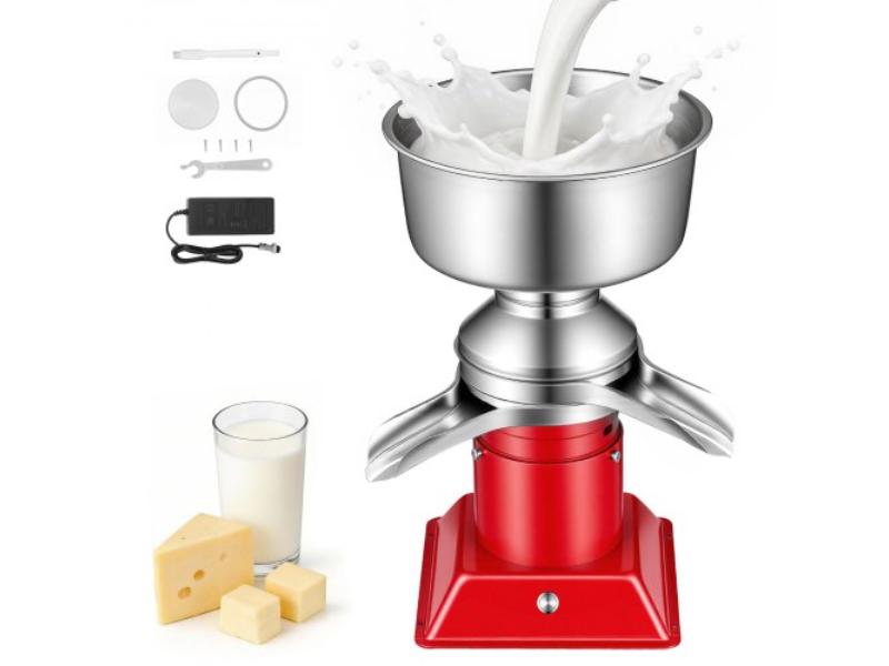 Electric Milk Cream Separator - 60L-H Output 10500RPM Centrifugal Separator - 304 Stainless Steel Goat Cow Milk Skimmer - 4.5L Bowl Capacity