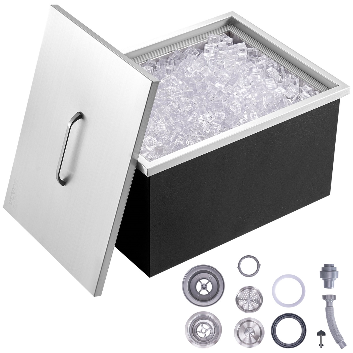 Picture of Vevor QRSCBCGG20LX8K24PV0 20 x 14 x 12 in. Stainless Steel Drop in Ice Chest