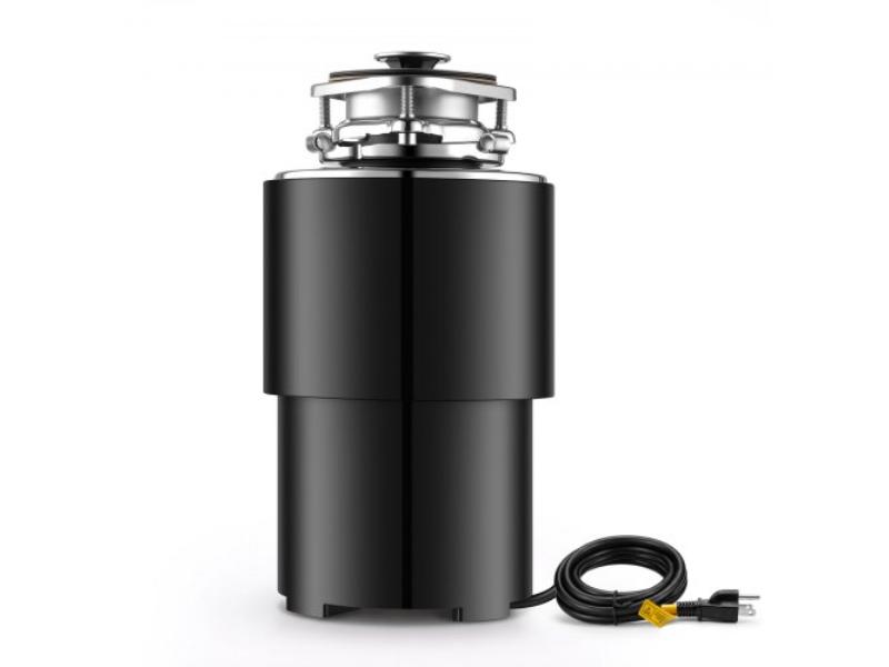 Food Waste Garbage Disposal - 0.75HP 1500 RPM AC Motor - Continuous Feed Kitchen Sink Disposer - 3-Bolt Mount with Splash Guard & Power Cord