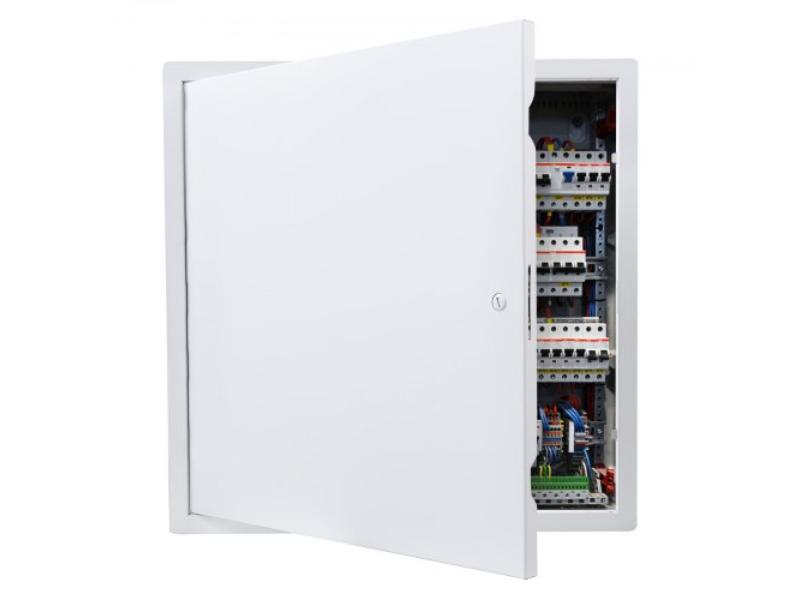 Access Panel for Drywall - 19.2 x 19.2 in. Galvanized Steel Door - Hinged Service Panel - 18.4 x 18.4 in. Cutout for Plumbing & Electrical - White