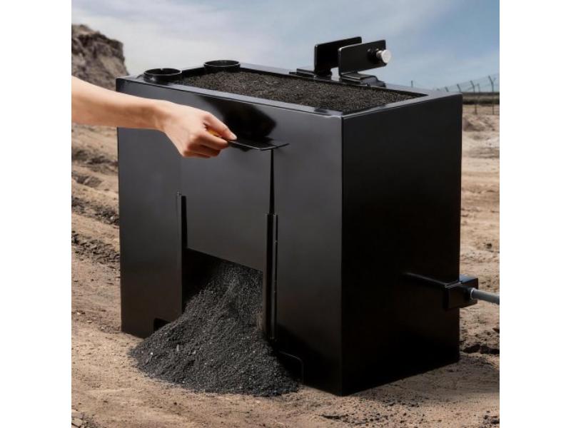 Ballast Box - 3-Point Category 1 Tractor Ballast - 800 lbs Capacity - 2 in. Hitch Receiver - Heavy-Duty Steel - 3.2 ft. - Black