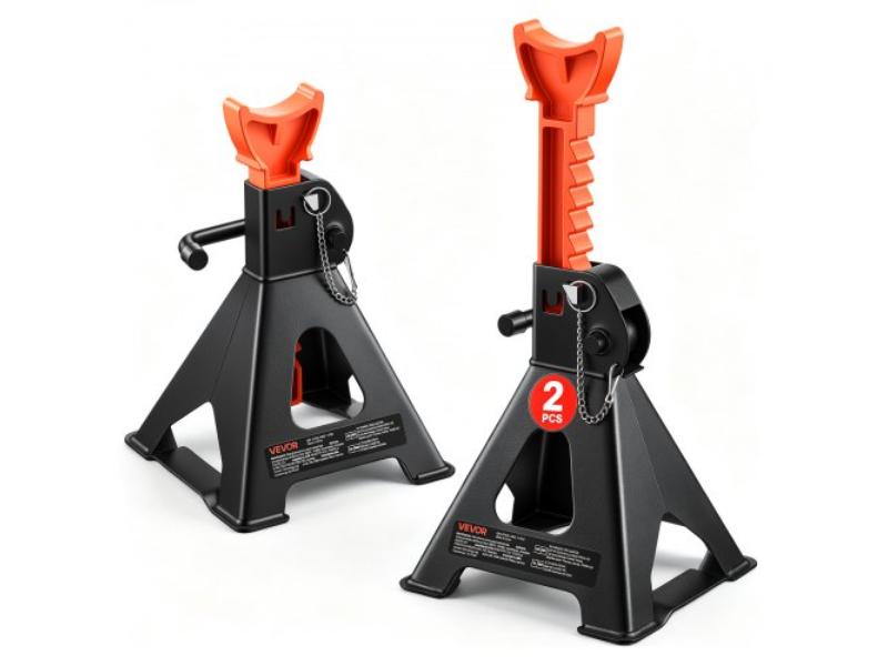Jack Stands - 3 Ton 6600 lbs Capacity - 10.8-16.3 in. Adjustable Height - Heavy Duty Steel for Lifting SUV - Pickup - Car - UTV-ATV - Black & Orange