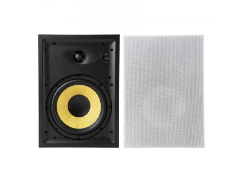 In-Wall Speakers - 8 in. Speaker System - Hi-Fi Sound - 200W Peak - 2-Way for Damp Indoor Placement - Bath - Kitchen - Covered Porches Pair