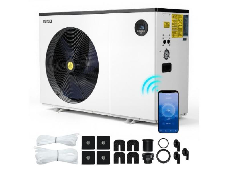 Pool Heat Pump - Max 70730 BTU Electric Pool Heater for Above & In-Ground up to 19812 gal - All-DC Inverter Technology - Wi-Fi & App Remote Control