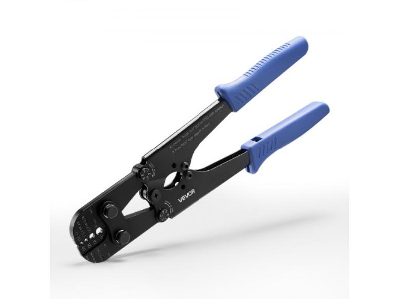 Crimping Tool - 0.04 in. - 0.12 in. Steel Wire Rope Crimper with Adjustable Force - Crimp Pliers for Aluminum Oval & Dual Sleeves