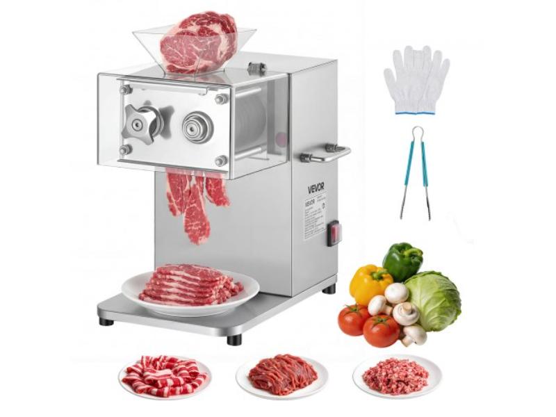 Meat Cutting Machine - 850W Commercial Slicer - 5mm Heavy Duty Stainless Steel Blade Shredder for Boneless Meat & Soft Vegetables
