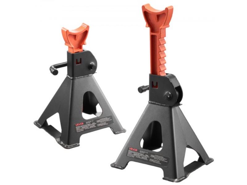 Jack Stands - 3-Ton 6600 lbs Capacity - 10.8-16.3 in. Adjustable Height - Heavy Duty Steel for Lifting SUV - Pickup - Car & UTV-ATV - Black & Orange