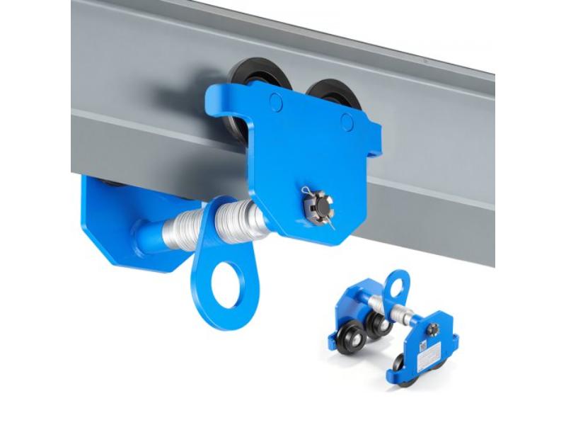Manual Trolley - 2200 lbs Load Capacity - Adjustable for I-Beam Flange Width 2.4 in. to 7 in. - Heavy Duty Carbon Steel Garage Hoist