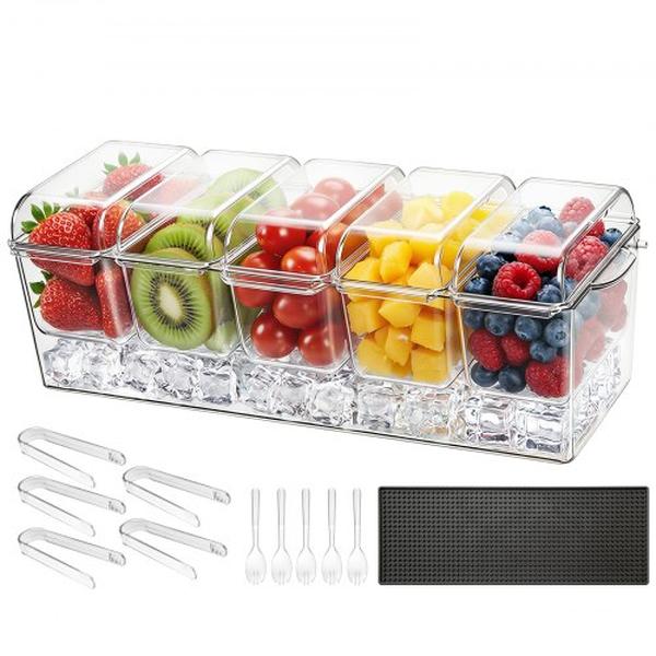 LZDWFWQTMSSLL0QQ8002V0 5 Compartment Chilled Condiment Server Caddy
