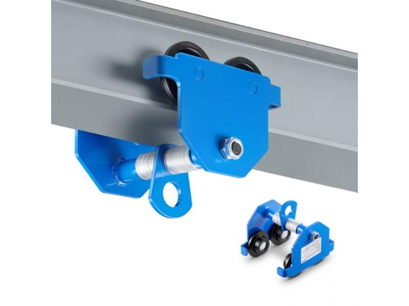 Manual Trolley - 1100 lbs Capacity - Push Beam Trolley with Dual Wheels - Adjustable 2.1-5.5 in. I-Beam Flange - Heavy-Duty Carbon Steel