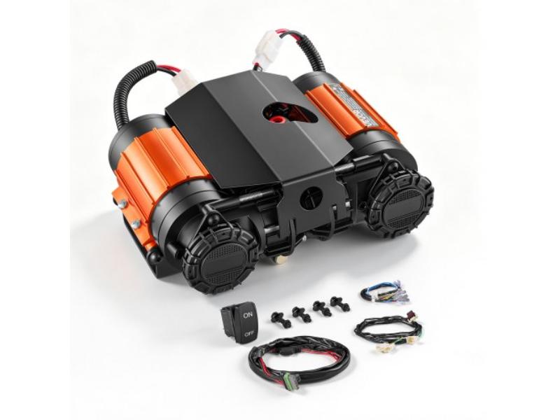12V Dual-Cylinder Air Compressor - 1HP - 4.73 SCFM Portable Tire Inflator - Max 150 PSI Heavy Duty Offroad Air Pump for Pickup Trucks & SUVs