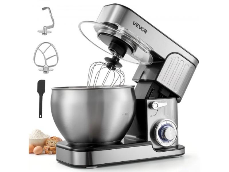 Tilt-Head Stand Mixer - 500W Electric Dough Mixer - 7.4 qt. - 6 Speeds & Pulse - Stainless Steel Bowl - Dough Hook, Whisk & Beater