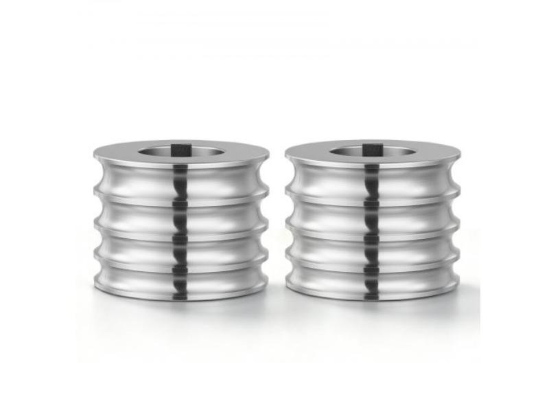 Replacement Roller for Rolling Mill - 4 Sizes Grooves - 2 Round Rollers - Premium Alloy Steel for Pressing Ductile Metals - Gold - Silver - Brass