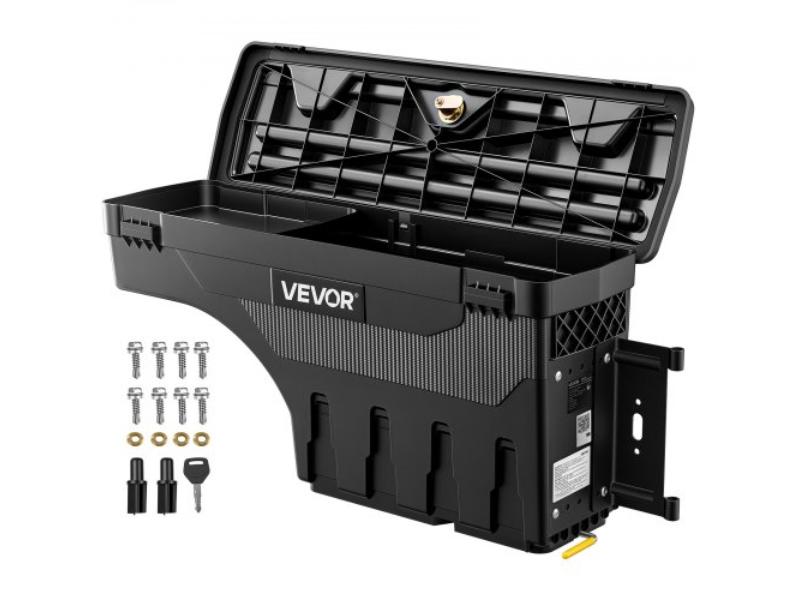 Truck Bed Storage Box - 6.6 gal Waterproof ABS Tool Box - Anti-Theft Lock for 2020-2025 Chevy GMC Silverado Sierra 2500-3500HD - Right Side