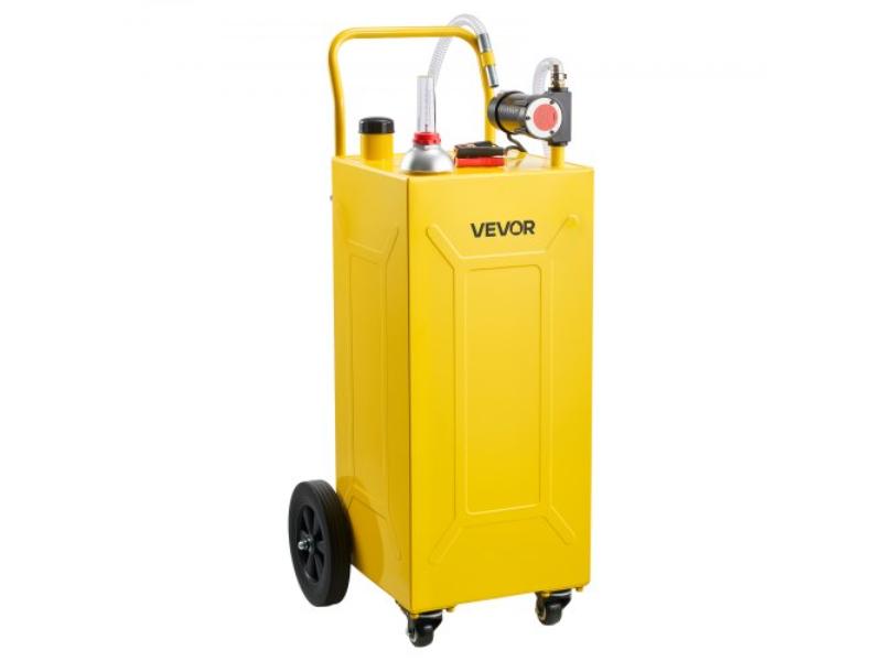 Diesel Caddy - 30 Gallon Portable Diesel Transfer Storage Tank with Electric Pump for Tractors - Forklifts - Loaders & Farm Equipment - Yellow