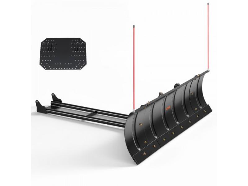 Snow Plow Kit - 43 in. Width Adjustable Universal Plow Attachment for Most ATVs & UTVs - Height & Left-Right Adjustable - Steel Blade