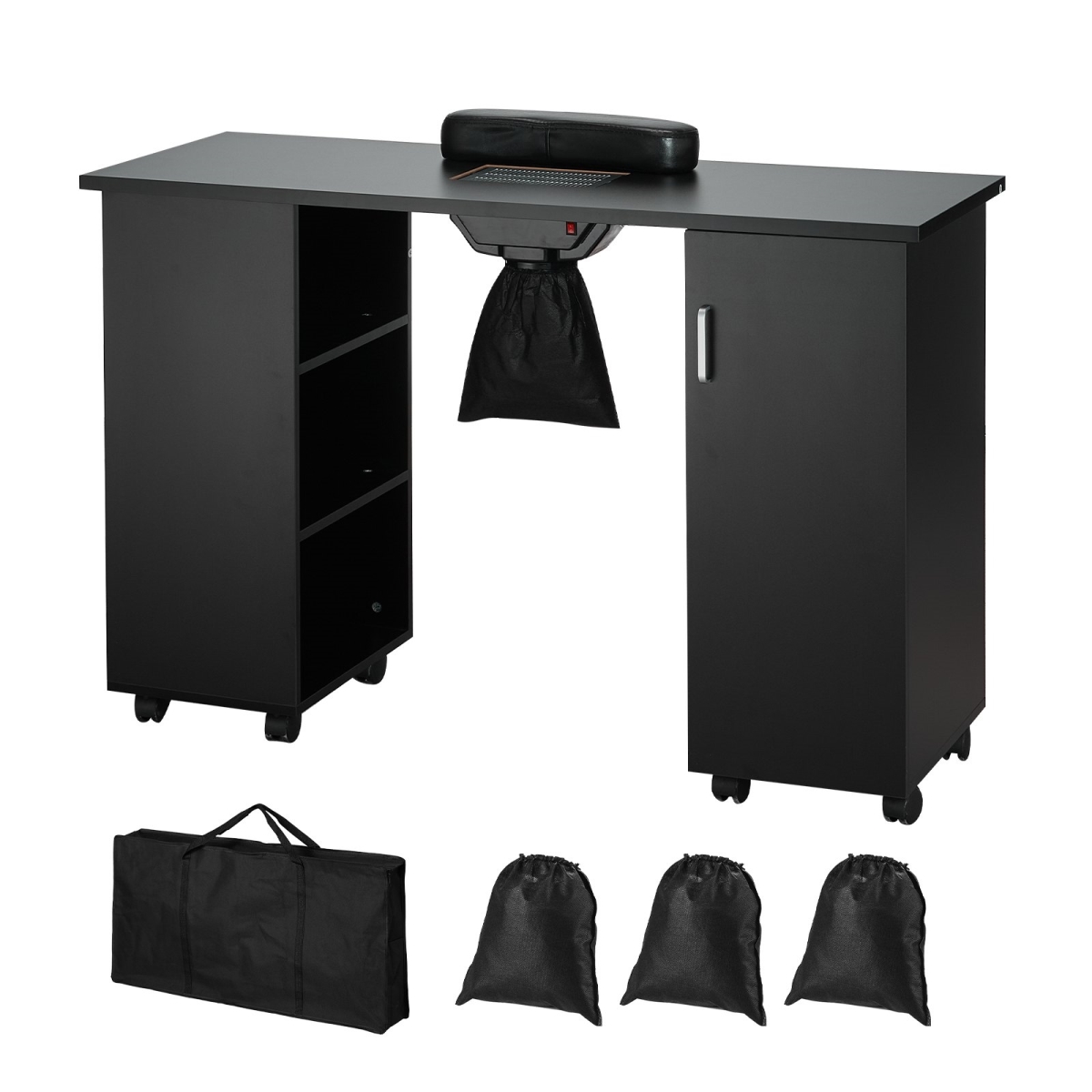 Picture of Vevor MJTJSZXBNZJCULE4XV1 Moveable Manicure Table&#44; Black