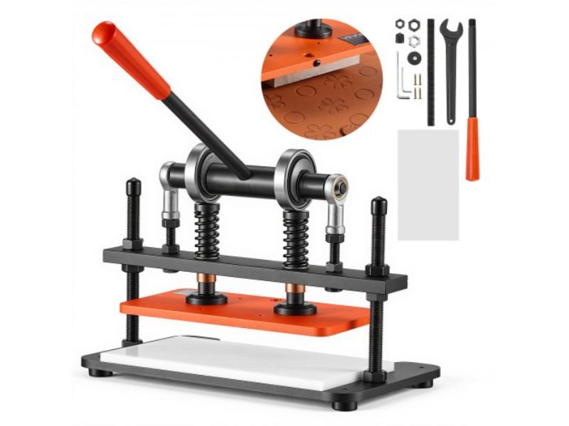Leather Cutting Machine - 11.02 x 5.51 in. Embossing Plate Die Cutter - Hand Press for Fabric - Paper & Silicone - 3300 lbs Pressure 0.47 in. Stroke