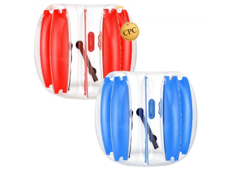 SCLPKHSJTLSJNW6F7001V0 Inflatable Bumper Balls - 4 ft. Human Bubble for Teens - Thick PVC - Sumo Ball with Handle - Blue & Red - Pack of 2