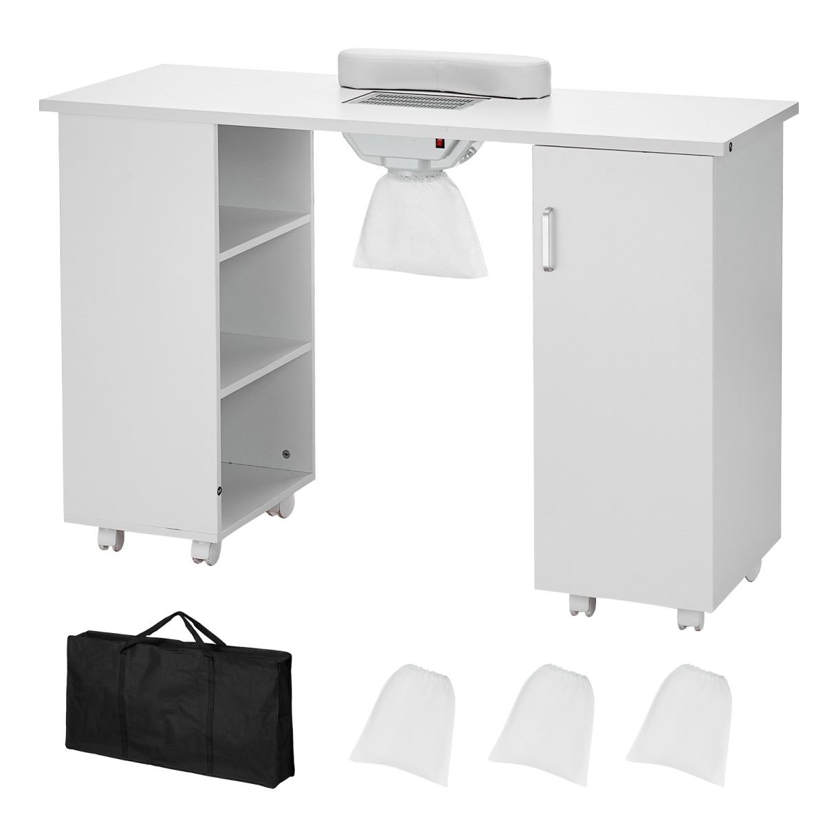 Picture of Vevor MJTBSJSZXBNZZLMXWV1 Moveable Manicure Table&#44; White