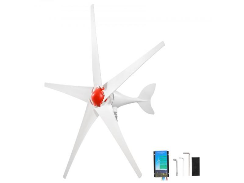 800W 12V Wind Turbine Generator - 5-Blade Kit with Hybrid Controller - 3-Phase AC Permanent Power Generator for RV - Boat - Home & Farm