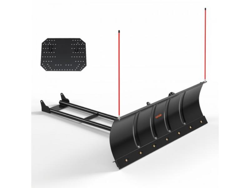 Snow Plow Kit - 48 in. Universal Plow Attachment - 3 Mount Options for Most ATVs & UTVs - Height & Left-Right Adjustable - Quick to Detach - Black