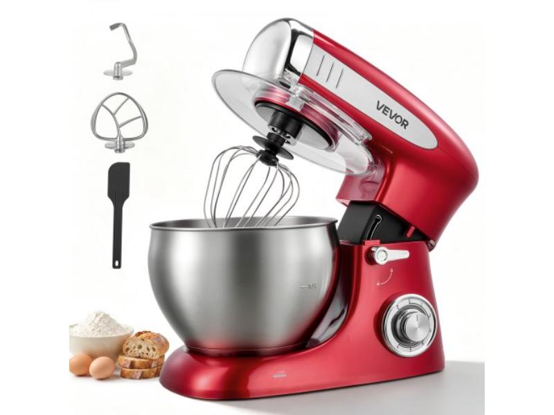 Tilt-Head Stand Mixer - 500W Electric Dough Mixer - 7.4 qt. 6-Speeds & Pulse - Stainless Steel Bowl - Dough Hook, Whisk & Beater