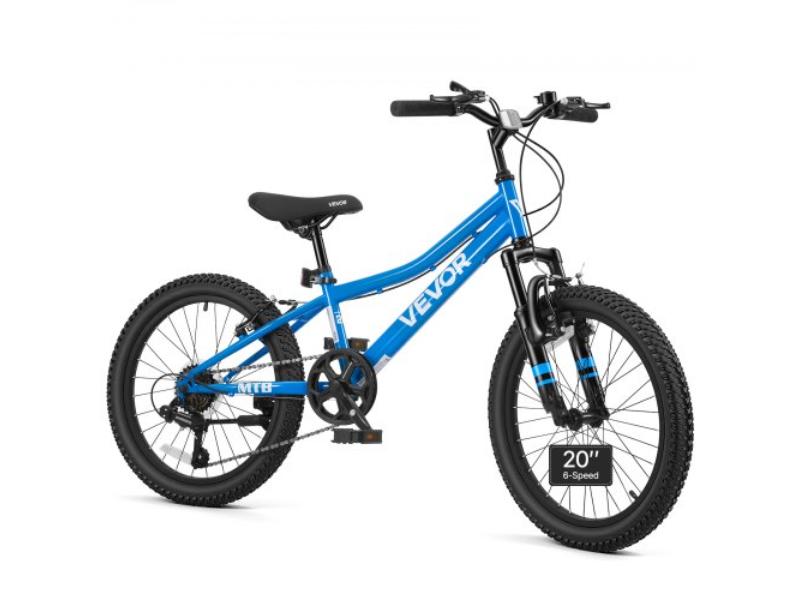 Mountain Bike - 20 in. - 6 Speeds - Front Suspension - Adjustable Saddle - All-Terrain Tires - High Carbon Steel Frame - Dual Brakes - Pre-Assembled