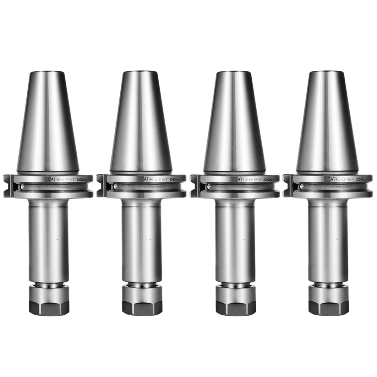 CAT40-ER16-100DB4V0 CAT40 Tool Holder & ER16 Collet Chuck Set, 4 Piece