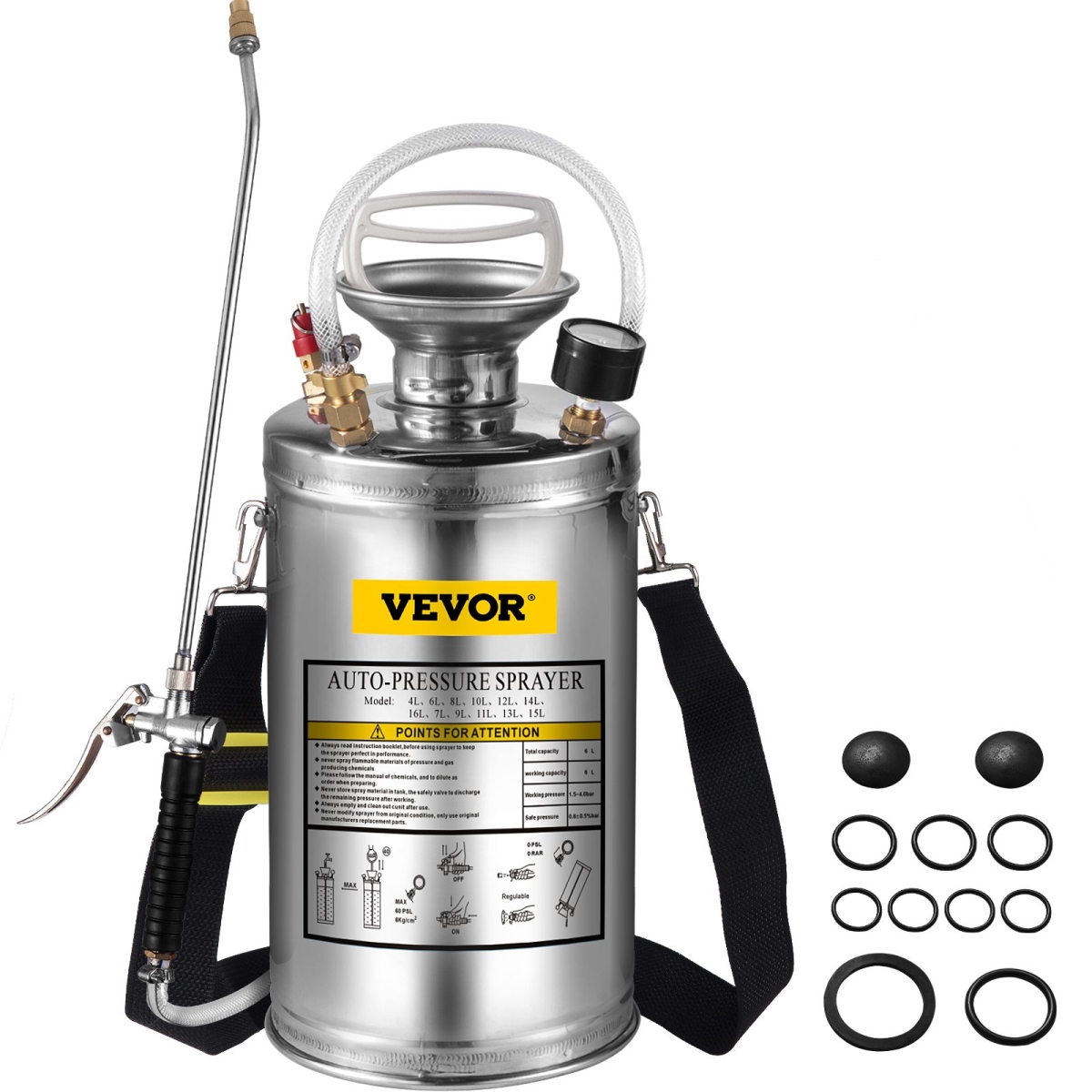 PWQBXG6L000000001V0 1.5 gal Stainless Steel Sprayer -  Vevor