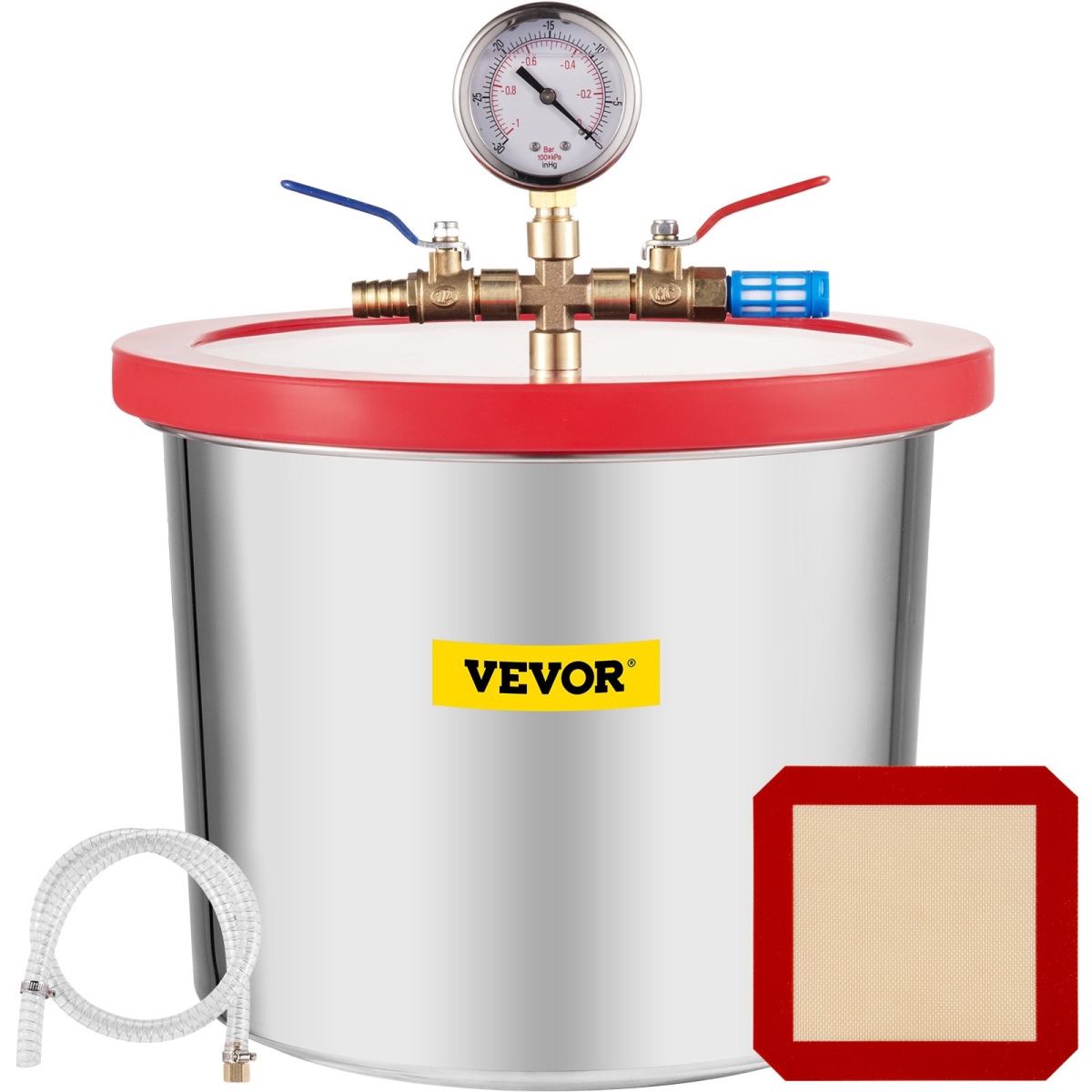 QCKTZKB2JLZKT0001V0 2 gal Stainless Steel Vacuum Chamber Kit -  Vevor