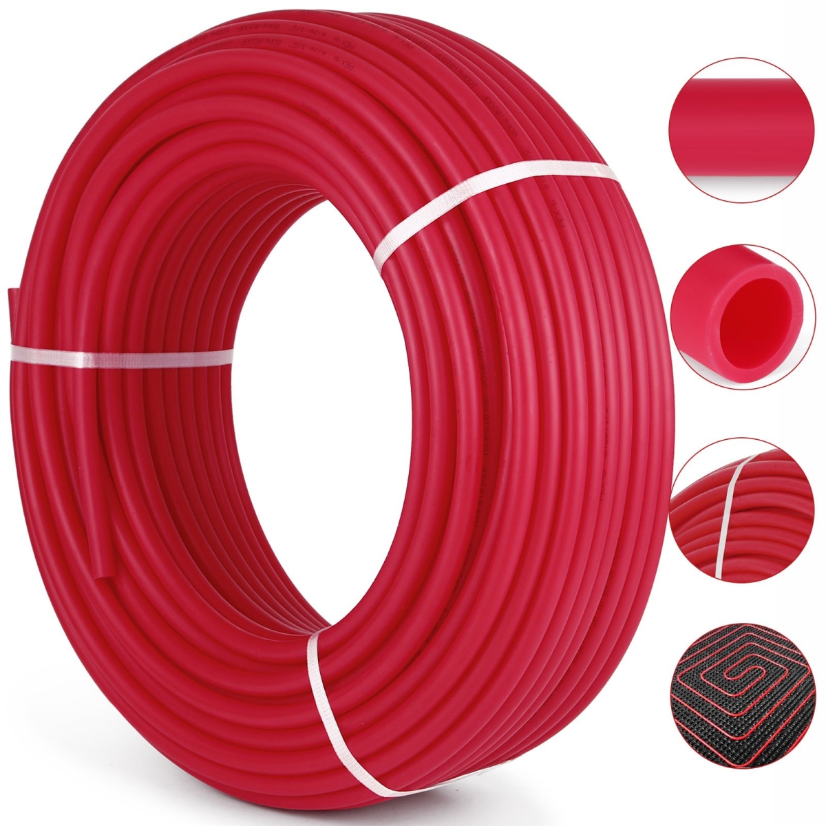 0.5 in. x 900 ft. Oxygen Barrier Pex Tubing, Red