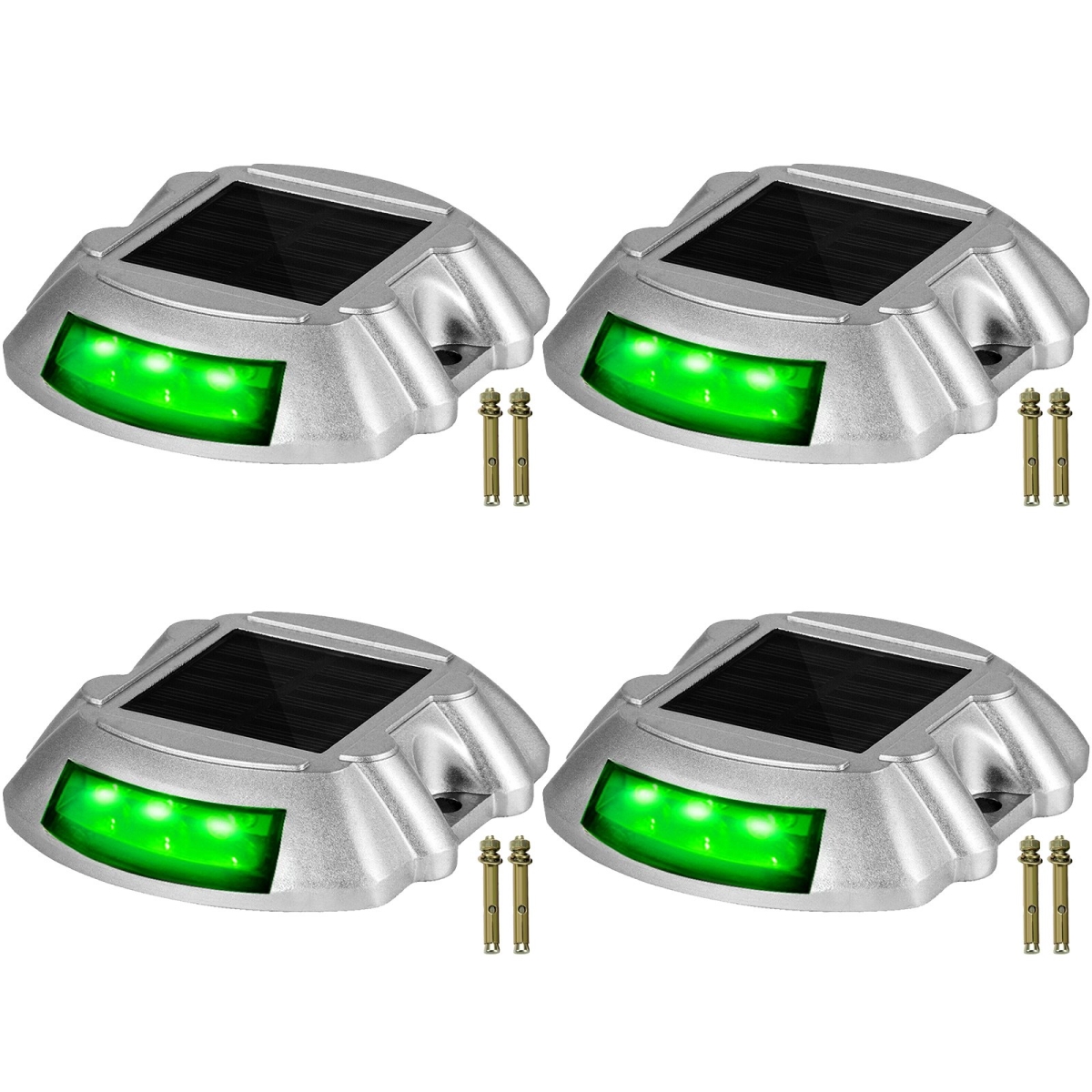 Picture of Vevor TYNDD4JTGN0000001V0 Solar Driveway Lights with Switch Button&#44; Green - Pack of 4