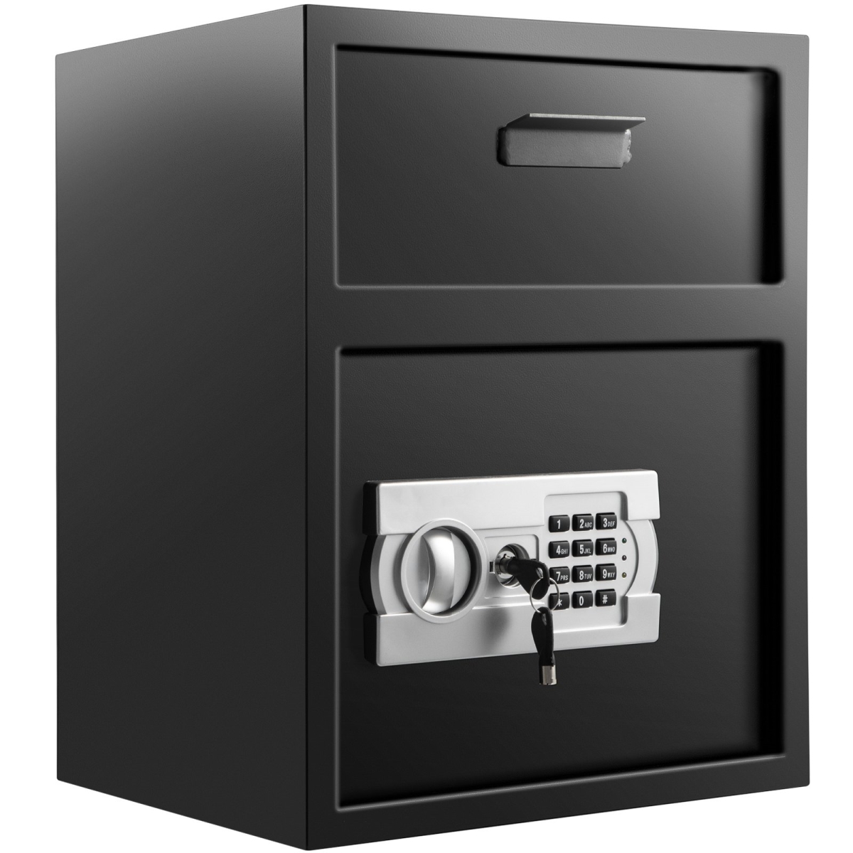 BXXTDSHS000000001V0 1.7 cu ft. Digital Electronic Code Lock Depository Safe, Black Box & Silver Gray Pannel