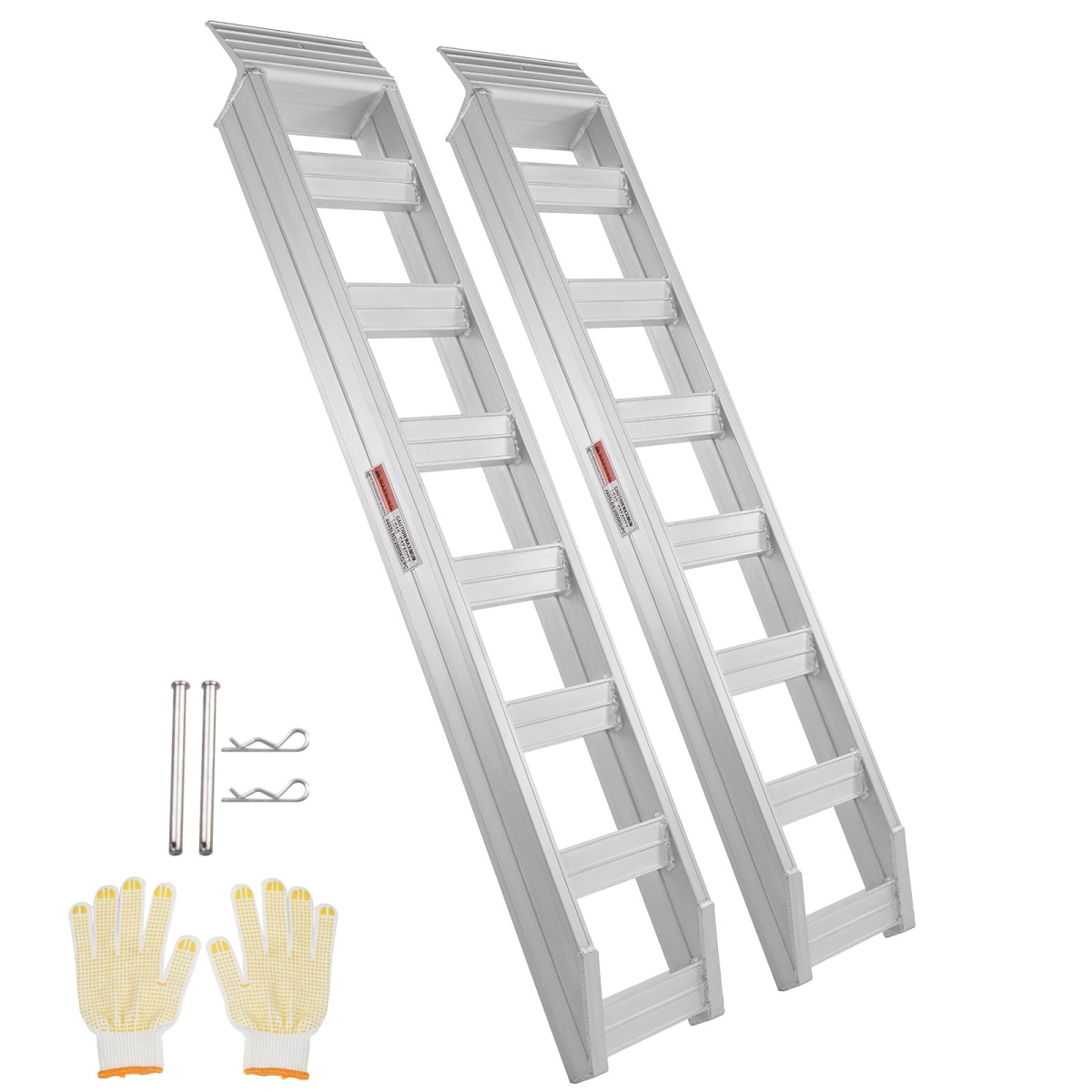 Picture of Vevor ZZZ6800272154PBYGV0 8810 lbs Heavy-Duty Aluminum Ramps with Top Hook Attaching End&#44; 2 Piece