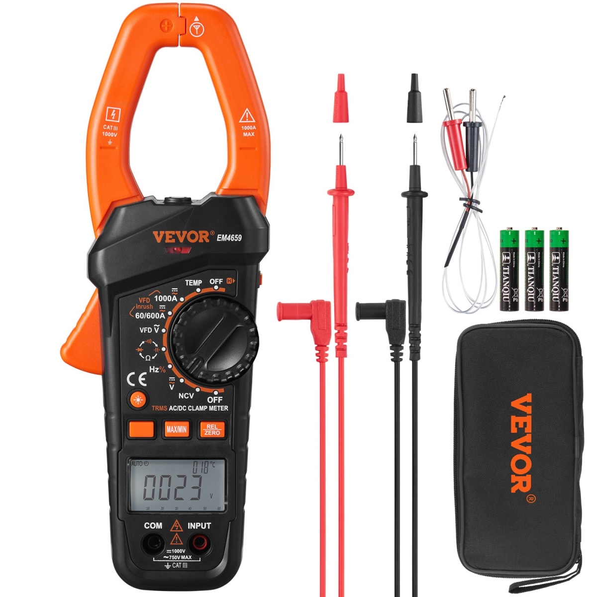 Picture of Vevor QXBFZDKCWACDCBUUBV0 1000A T-RMS Digital Clamp Meter