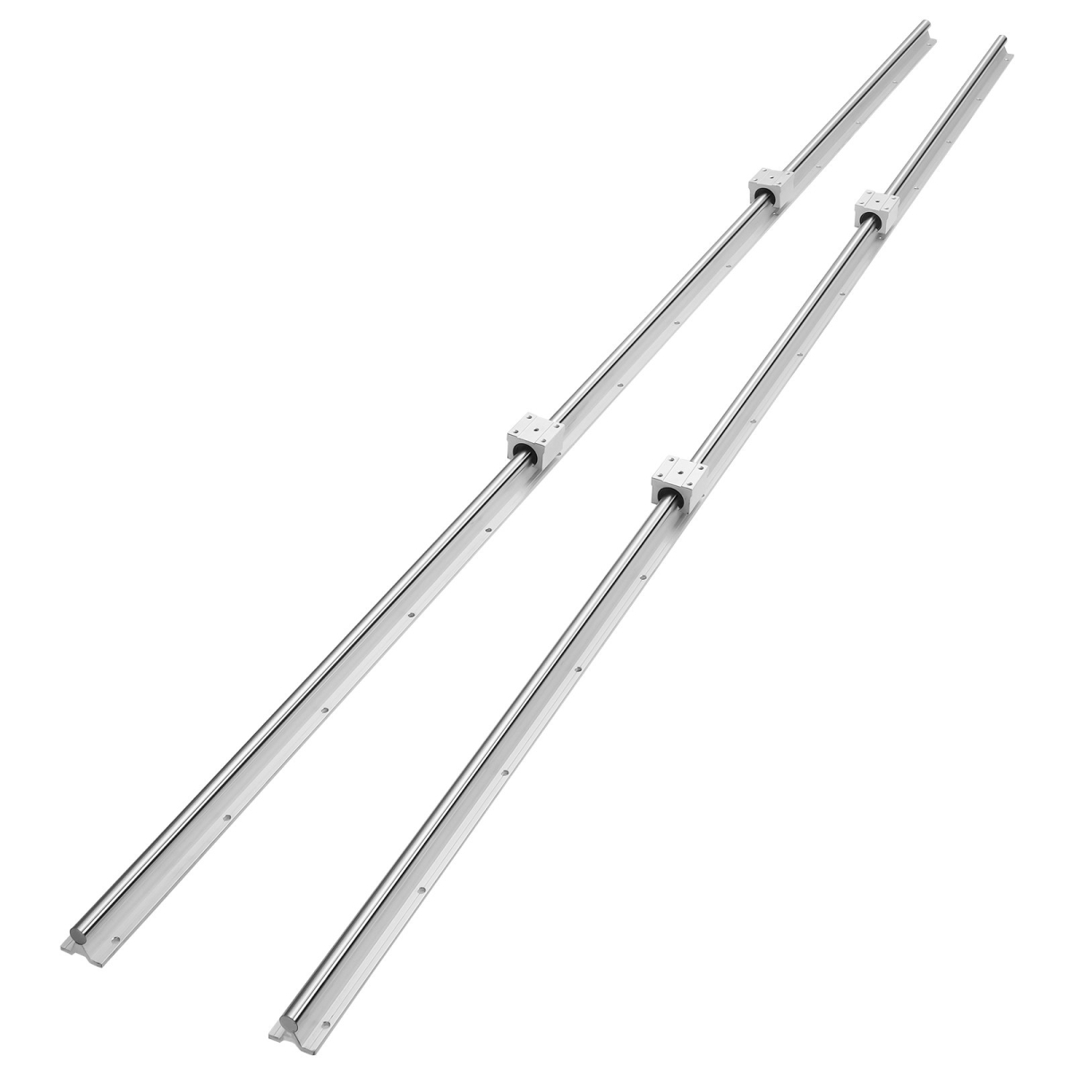 2PCS SBR20 2200mm Linear Guide Rail Slide Rail 4 PCS SBR20UU Bearing Block, 2PK