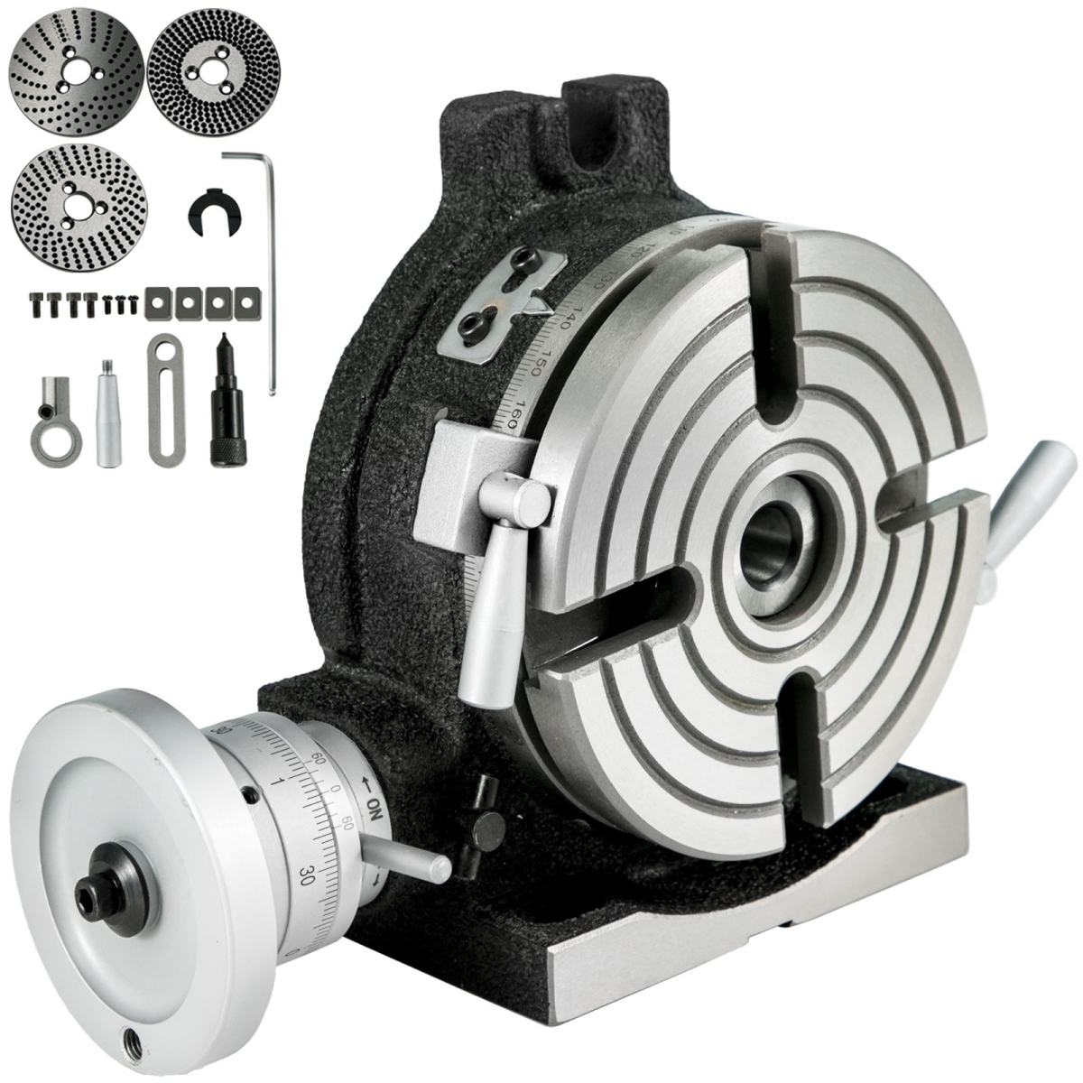 6" 4-Slot Rotary Table for Milling - Horizontal/Vertical Dividing Plates