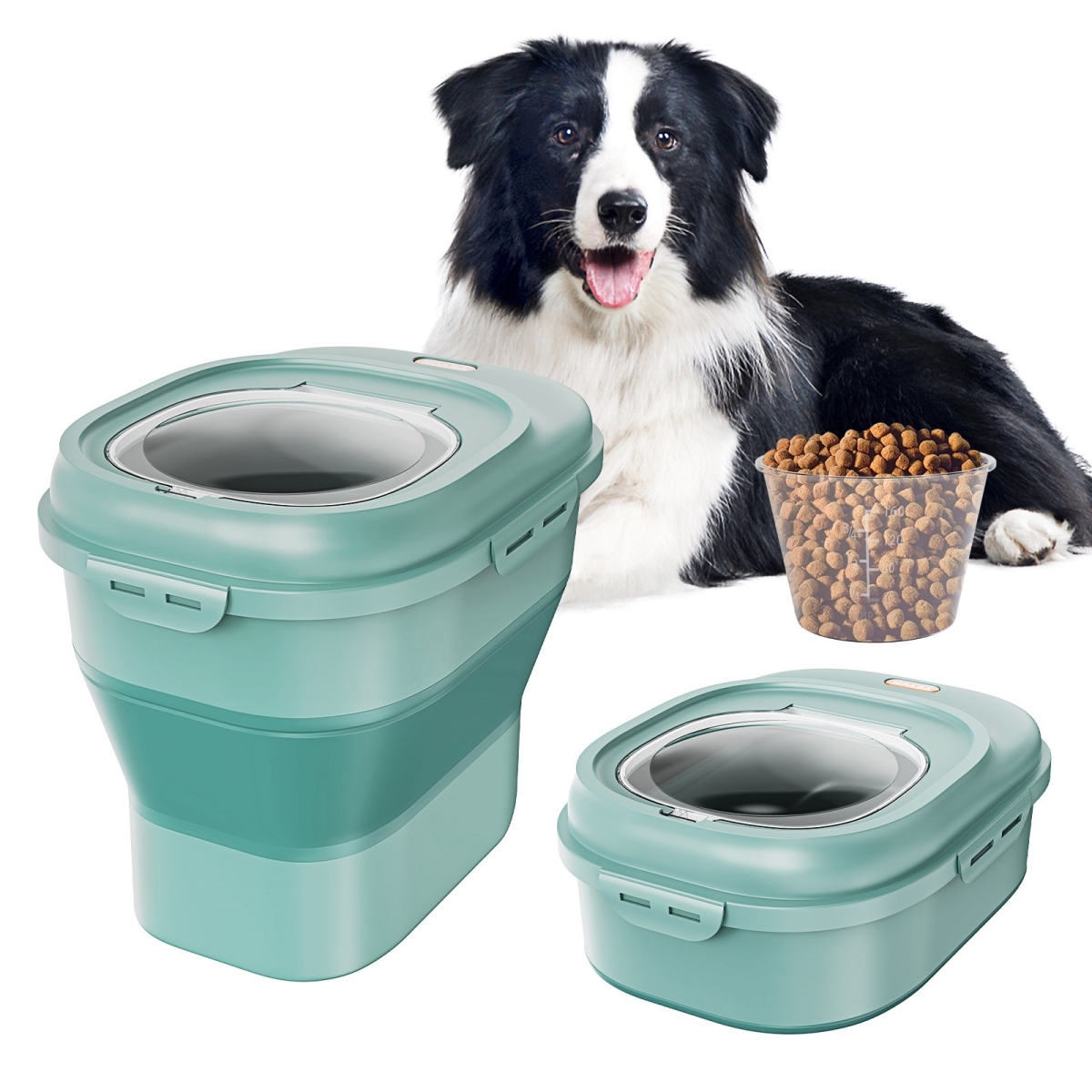 Picture of Vevor ZDXMX16525LFY5V7TV0 50 lbs Collapsible Dog Food Storage Container&#44; Green