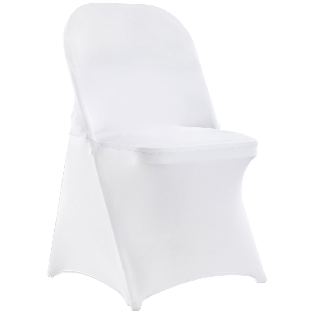 30PCS White Stretch Spandex Folding Chair Covers for Wedding Party Dining, 30PK