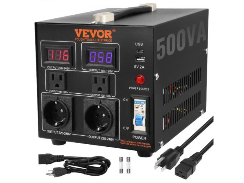 Picture of Vevor DYZHQ110V230VU5O6V1 500W Voltage Converter Transformer