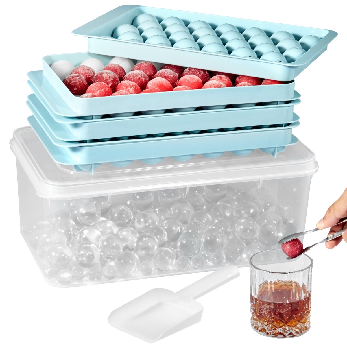 Picture of Vevor BQZZJLST33104V6YXV0 Round Ice Cube Tray&#44; Blue - Pack of 3