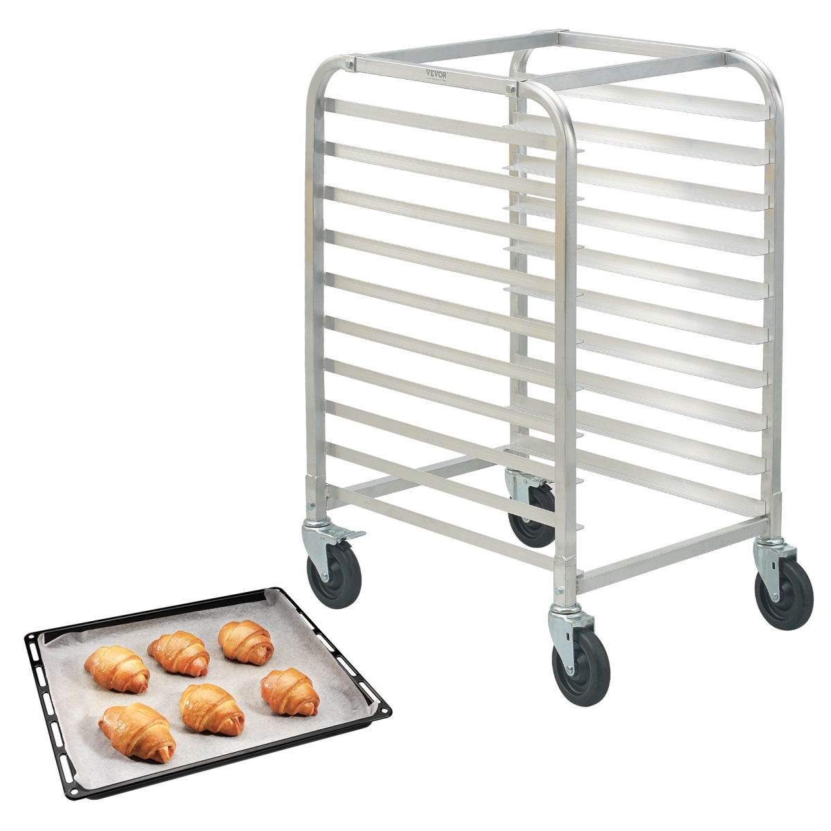 Picture of Vevor MBPJLZCCHC1058T4RV0 26 x 20.3 x 39 in. 10-Tier Commercial Bakery Racks with Brake Wheels