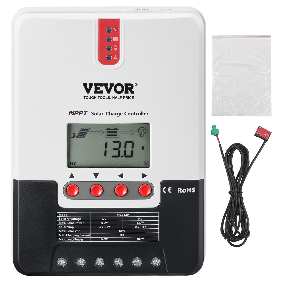 Picture of Vevor DYTYNCDKZQWYXOHN8V9 20A MPPT Solar Charge Controller
