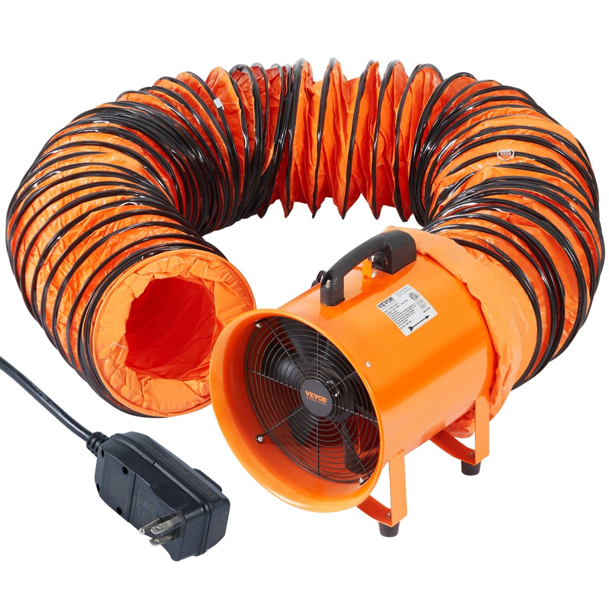 SSGS550W516ING7MPV1 16 in. Heavy Duty Exhaust Cylinder Fan with 16.4 ft. Duct Hose -  Vevor