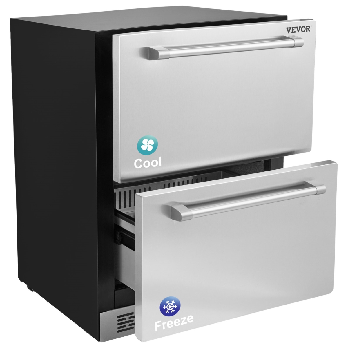 Picture of Vevor JXCTBX24YCHS42IRSV1 24 in. Undercounter Refrigerator with Different Temperature - 4.87 cu. ft. Capacity