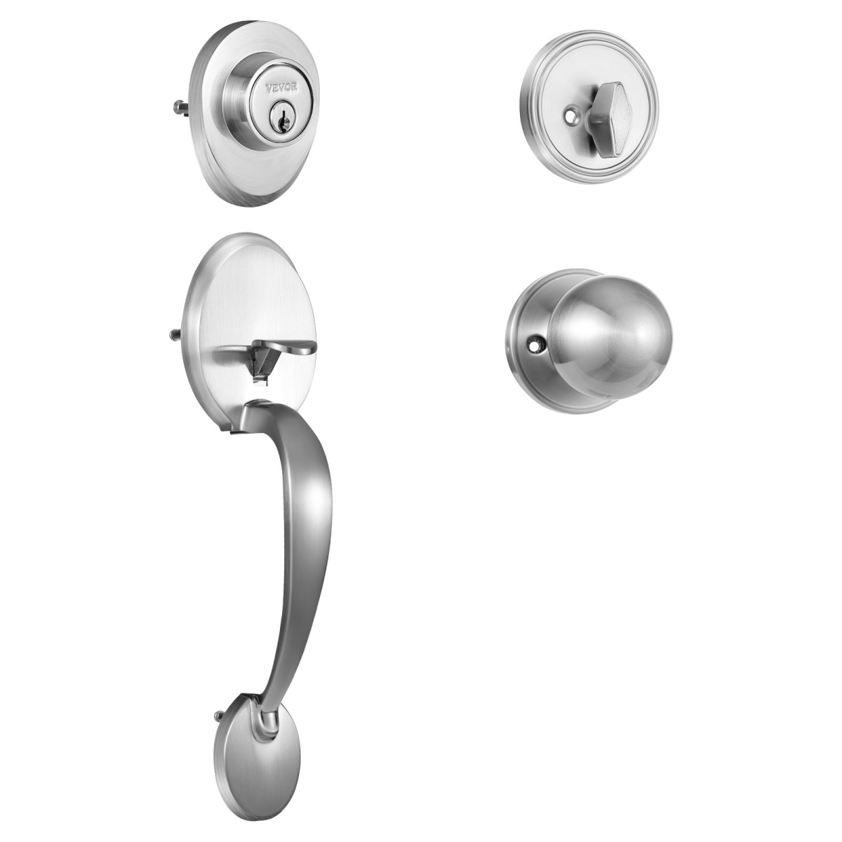 XNSBDMNDSHXLGYJ8MV0 Front Door Handle & Deadbolt Set, Satin Nickel